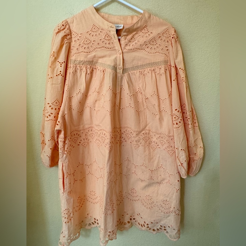 Universal Threads Goods Co Orange Eyelet Puff Sleeve Dress NWT Size XXL